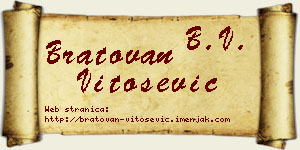 Bratovan Vitošević vizit kartica